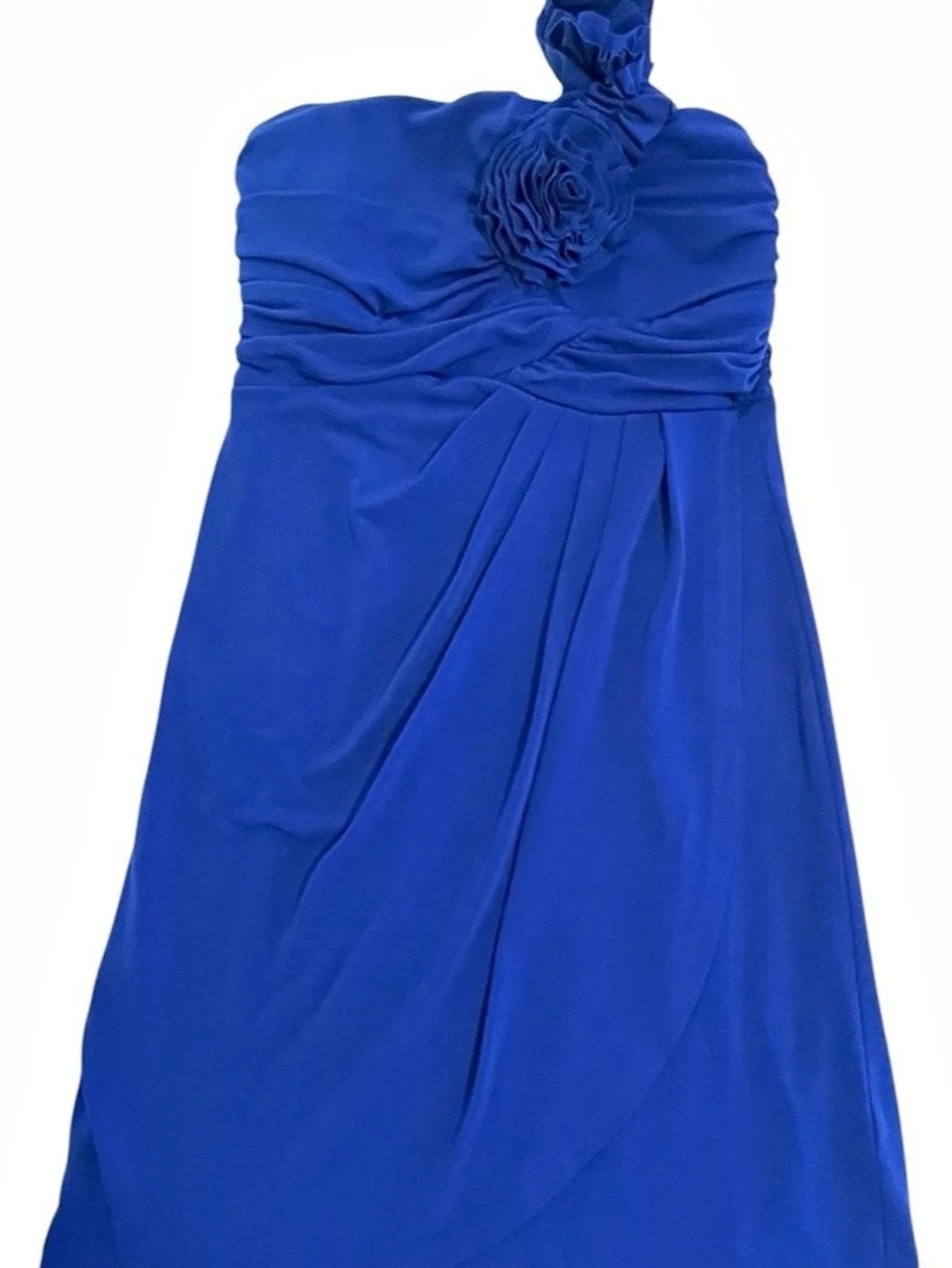 Sweet Storm Small Royal Blue One Shoulder Rosette Y2K Party Dress